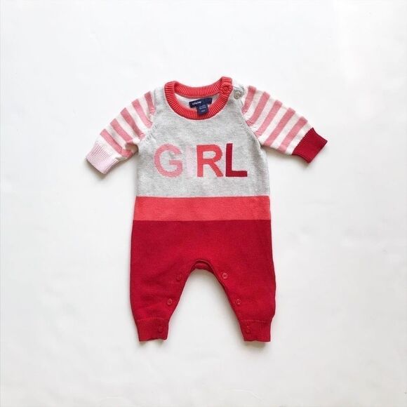 Babygap newborn knit GIRL jumpsuit EUC 0-3 months - Picture 1 of 4